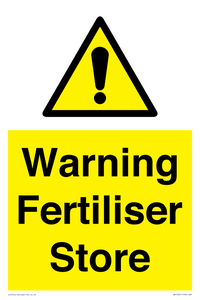 Warning Fertiliser Store
